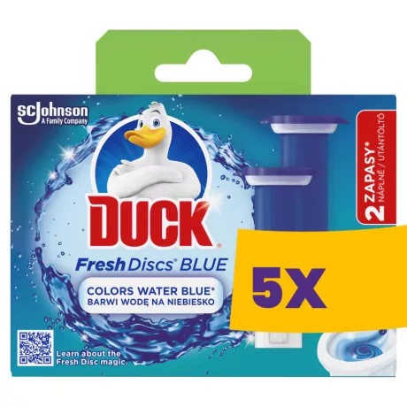 Duck Fresh Discs WC-öblítő korong színező hatással utántöltő Blue 2x36ml (Karton - 5 csomag)