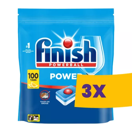 Finish Power Lemon mosogatógéptabletta 100db (Karton - 3 csomag)