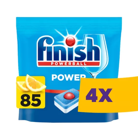 Finish Power Lemon mosogatógéptabletta 85db (Karton - 4 csomag)