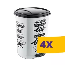   Éttermi pedálos szemetes kivehető vödörrel Fehér-fekete mintás 20L (Karton - 4 db)