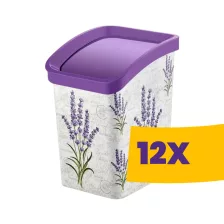   Smart Click billenőfedeles szemetes Levendula mintás 12L (Karton - 12 db)