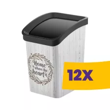   Smart Click billenőfedeles szemetes Fa mintás 12L (Karton - 12 db)