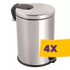 Dayco rozsdamentes acél pedálos szemetes, kivehető vödörrel 30L (Karton - 4 db)