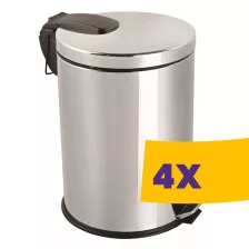   Dayco rozsdamentes acél pedálos szemetes, kivehető vödörrel 40L (Karton - 4 db)
