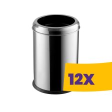   Dayco rozsdamentes acél fedél nélküli szemetes kivehető vödörrel 12L (Karton - 12 db)