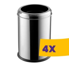   Dayco rozsdamentes acél fedél nélküli szemetes kivehető vödörrel 20L (Karton - 4 db)