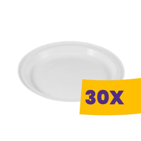 Műanyag desszertes tányér (Karton - 30 db)