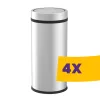 Dayco rozsdamentes acél billenőfedeles szemetes 45L (Karton - 4 db)