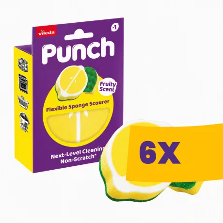 Vileda Punch Lemon rugalmas súrolószivacs (Karton - 6 db)