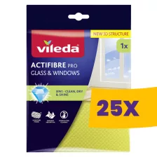   Vileda Actifibre Pro mikroszálas ablaktörlőkendő (Karton - 25 db)