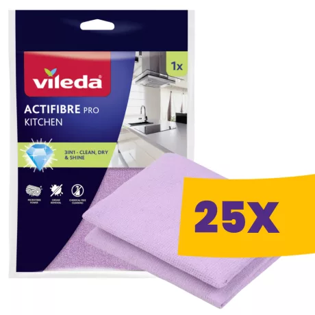 Vileda Actifibre Pro mikroszálas konyhai törlőkendő (Karton - 25 db)