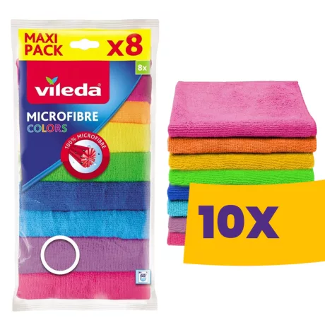 Vileda Colors 8 színű mikroszálas törlőkendő 8db (Karton - 10 csomag)
