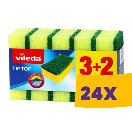 Vileda Tip Top mosogatószivacs 3+2db-os (Karton - 24 csomag)