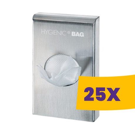 Intim higiéniai tasak, zacskó adagoló Rozsdamentes acél (Karton - 25 db)