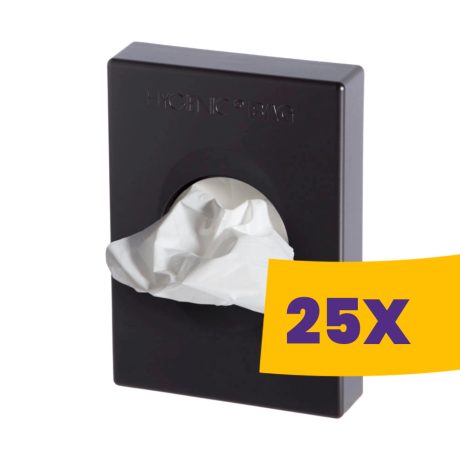 Intim higiéniai tasak, zacskó adagoló műanyag Fekete (Karton - 25 db)