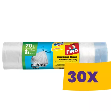 Fino Önzáró szalagos szemeteszsák 70L - 64*70cm, 15db/tek (Karton - 30 tek)