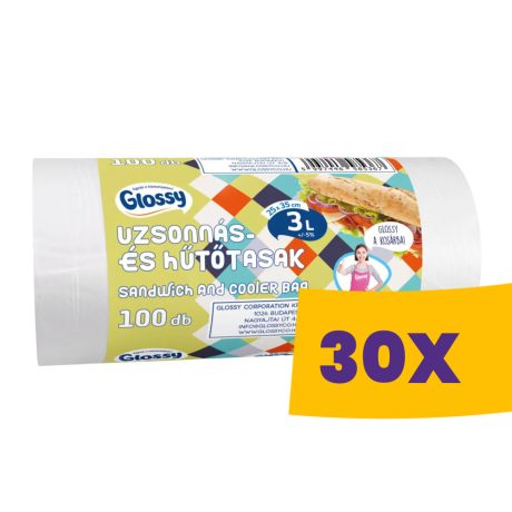 Glossy hűtő és uzsonnás tasak 3L 100db/tek (Karton - 30 tekercs)