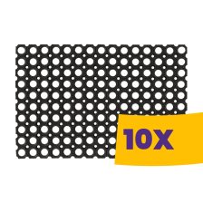 Erős gumi lábtörlő fekete 40x80cm (Karton - 10 db)