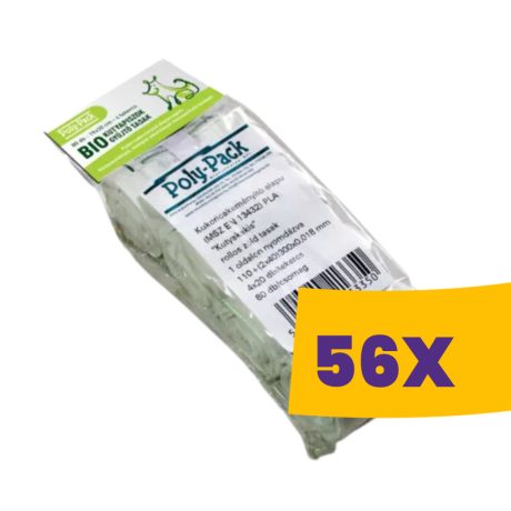 Kutyapiszok gyűjtő zacskó PLA biológiailag lebomló 4x20db/tek (Karton - 56 csomag)