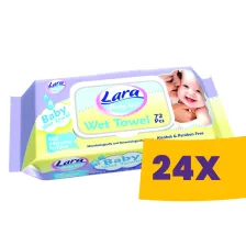   Lara Care antiallergén nedves popsitörlő kendő 72db (Karton - 24 csomag)