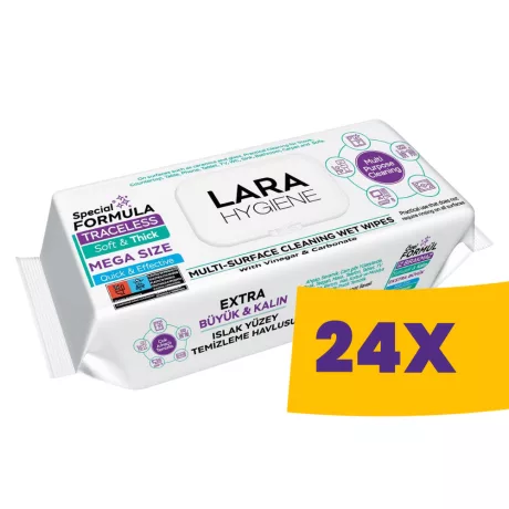 Lara Hygiene nedves felülettisztító kendő 50db (Karton - 24 csomag)