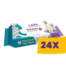   Lara Pet Care antiallergén nedves törlőkendő háziállatokhoz 50db (Karton - 24 csomag)