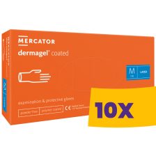   Mercator Dermagel Coated kopolimeres púdermentes latex vizsgálókesztyű 100db (Karton - 10 csomag)