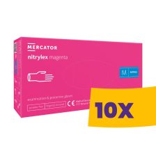  Mercator Nitrylex Magenta púdermentes nitril vizsgálókesztyű magenta 100db (Karton - 10 csomag)
