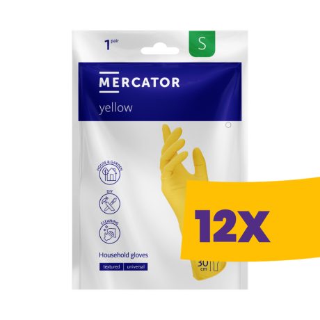 Mercator Yellow háztartási gumikesztyű (Karton - 12 pár)