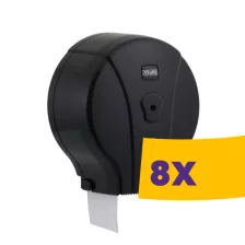   Vialli Mini zárható toalettpapír adagoló Fekete 19cm átm. (Karton - 8 db)