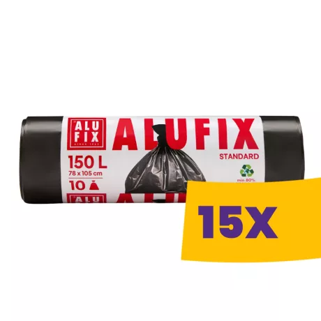 Alufix Standard szemeteszsák 150L - 78*105cm, 10db/tek (Karton - 15 tekercs)