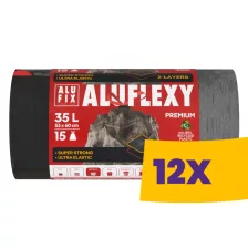   Alufix Aluflexy kétrétegű zárószalagos szemeteszsák 35L - 53*60cm, 15db/tek (Karton - 12 tekercs)