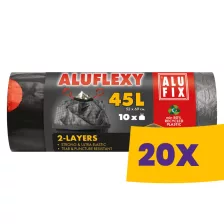   Alufix Aluflexy kétrétegű zárószalagos szemeteszsák 45L - 52*69cm, 10db/tek (Karton - 20 tekercs)