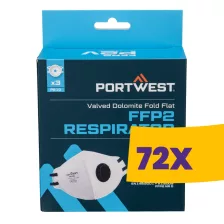   Portwest P210 FFP2 szelepes Dolomit összehajtható lapos maszk 3db (Karton - 72 csomag)