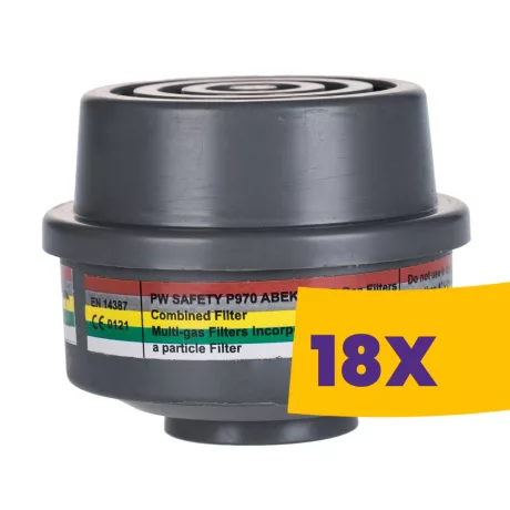 Portwest P970 ABEK1P3 kombinált szűrő, speciális menetes csatlakozás 4db (Karton - 18 csomag)