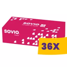   Sovio dobozos kozmetikai kendő - 2 rétegű, 150 lap (Karton - 36 csomag)