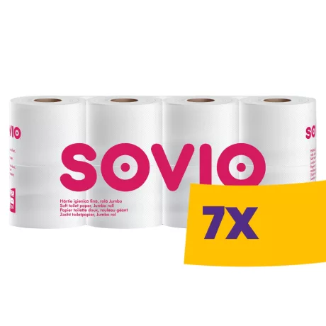 Sovio kistekercses toalettpapír - 3 rétegű, 8 tekercs (Karton - 7 csomag)