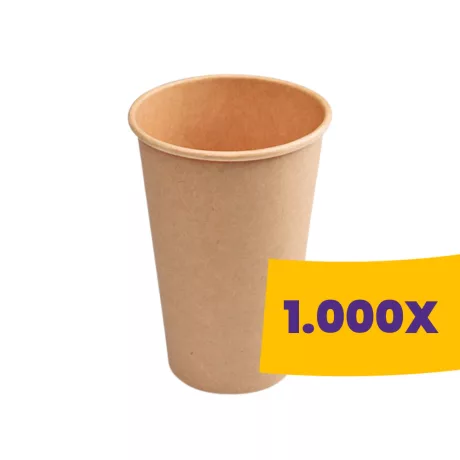 Papírpohár kraft - 80mm 300ml (Karton - 1000 db)