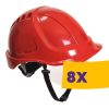 Portwest PW54 Endurance Plus védősisak látómezővel kombinálva piros (Karton - 8 db)