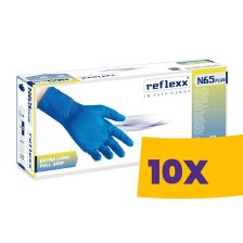   Reflexx Full Grip N65 plus extra vastag púdermentes nitril, hosszú gumikesztyű kék 50db (Karton - 10 csomag)