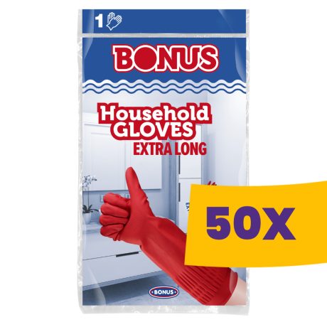 Bonus extra hosszú (38 cm), vastag gumikesztyű (Karton - 50 pár)
