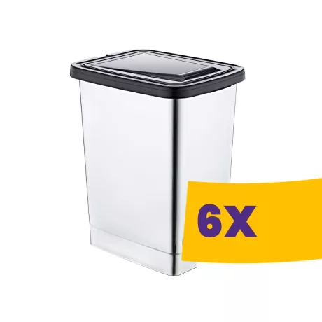 Fémhatású pedálos szemetes kivehető vödörrel 15L (Karton - 6 db)
