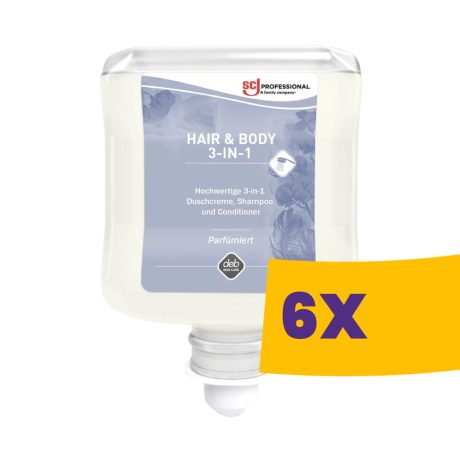 SC Johnson Professional Hair&Body 3in1 luxus krémtusfürdő, sampon és kondícionáló 1000ml (Karton - 6 db)
