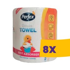  Perfex Deluxe XXL 500 lapos konyhai törlőkendő - 2 rétegű (Karton - 8 tekercs)