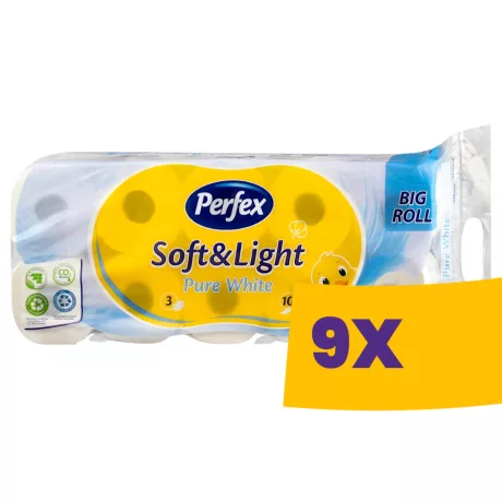 Perfex Soft&Light Big Roll WC papír - 3 rétegű, 10 tekercs (Karton - 9 csomag)