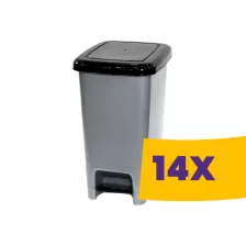 Slim pedálos szemetes Antracit 15L (Karton - 14 db)