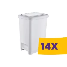 Slim pedálos szemetes Fehér 15L (Karton - 14 db)