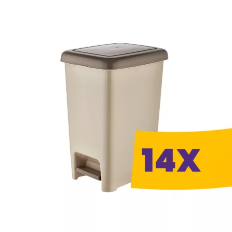 Slim pedálos szemetes Homok 15L (Karton - 14 db)