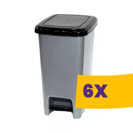 Slim pedálos szemetes Antracit 40L (Karton - 6 db)