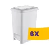 Slim pedálos szemetes Fehér 40L (Karton - 6 db)